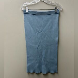 Michael Kors Light Blue Ribbed‎ Pencil Skirt